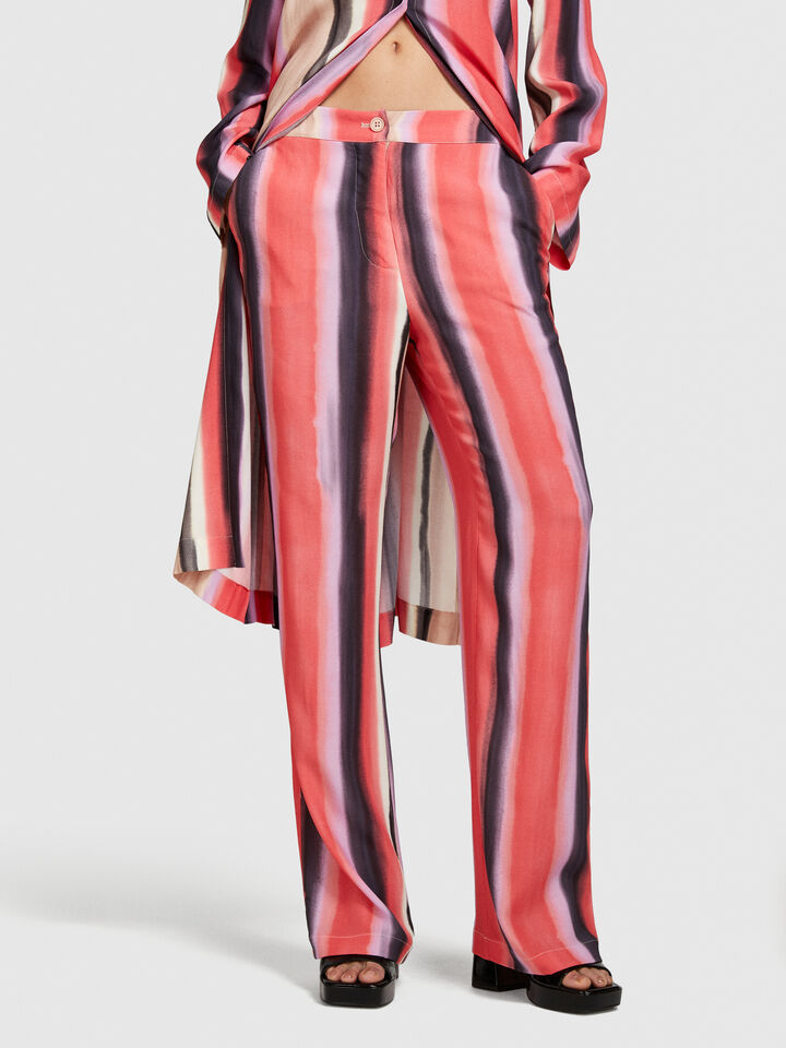 Printed trousers - women's palazzo trousers - Multi-color | Sisley image number 4